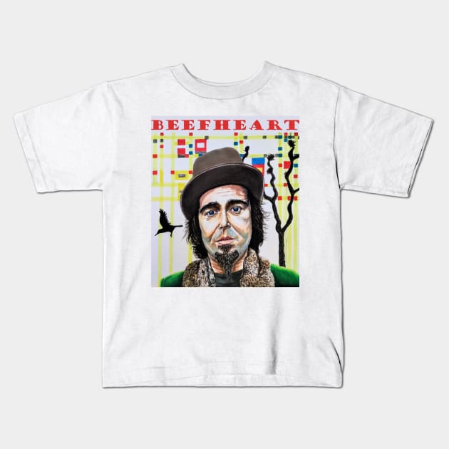 Captain Beefheart original portrait painting/fan art Kids T-Shirt by smadge